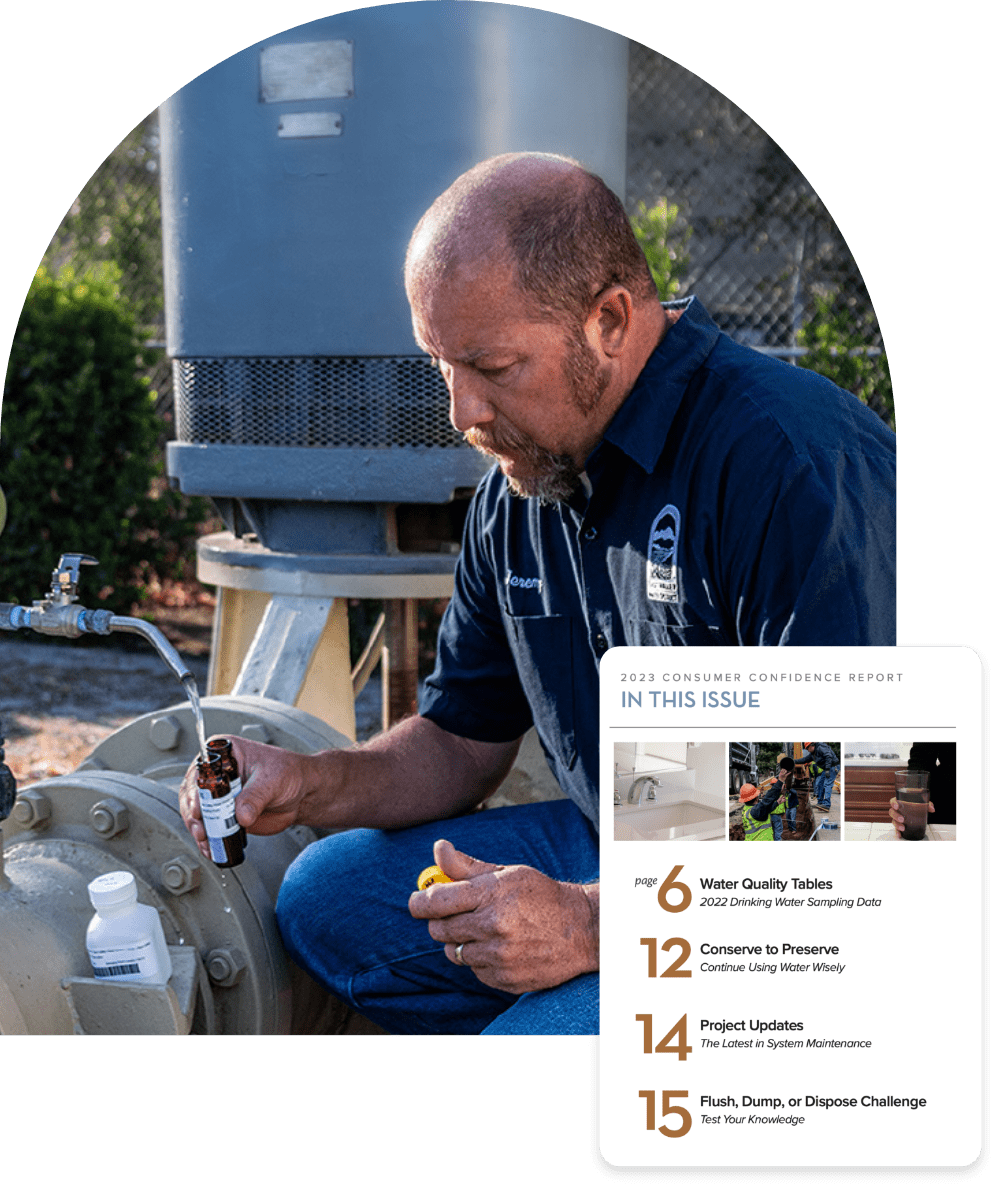 Man taking a water quality sample 